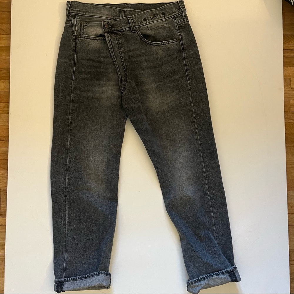 R13 Charcoal Boyfriend Jeans - Picture 4 of 13